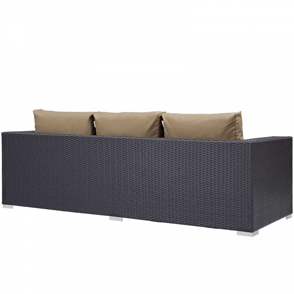 Convene Outdoor Patio Sofa, Espresso Mocha