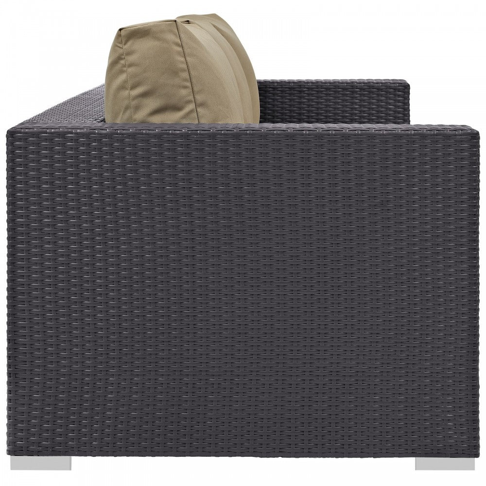 Convene Outdoor Patio Sofa, Espresso Mocha