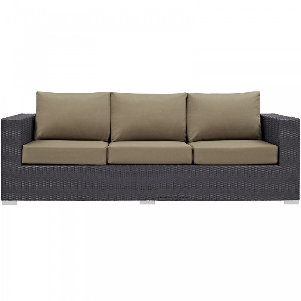 Convene Outdoor Patio Sofa, Espresso Mocha