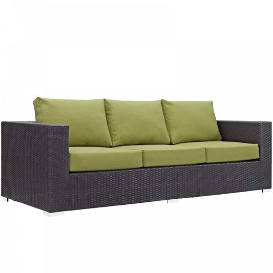 Convene Outdoor Patio Sofa, Espresso Peridot