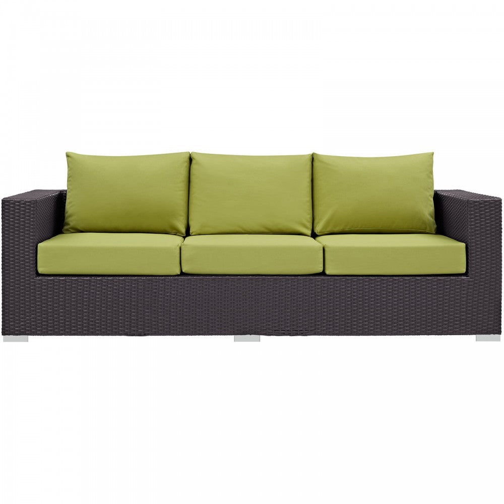 Convene Outdoor Patio Sofa, Espresso Peridot