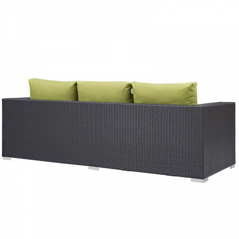Convene Outdoor Patio Sofa, Espresso Peridot