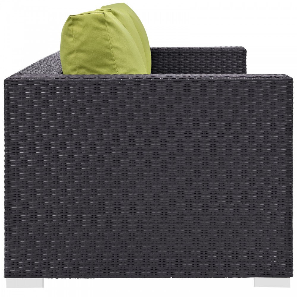 Convene Outdoor Patio Sofa, Espresso Peridot