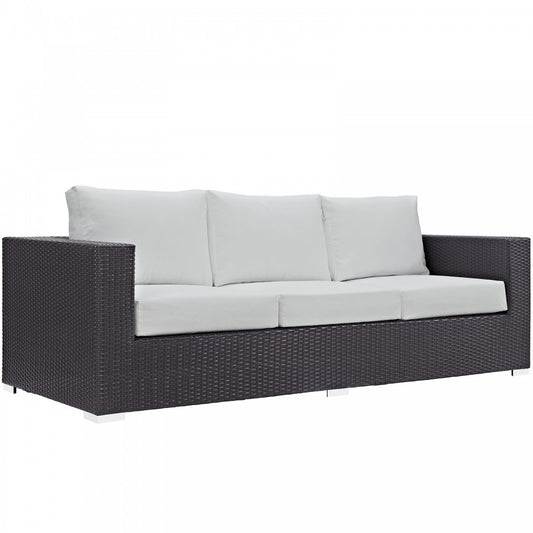 Convene Outdoor Patio Sofa, Espresso White