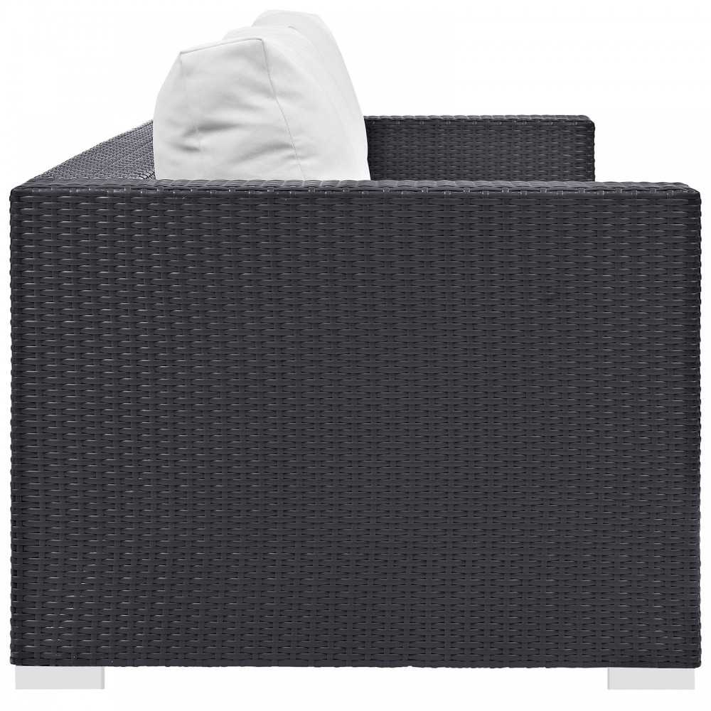 Convene Outdoor Patio Sofa, Espresso White