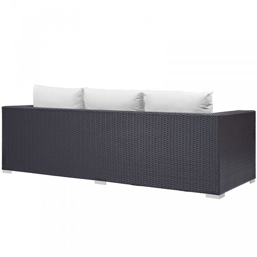 Convene Outdoor Patio Sofa, Espresso White