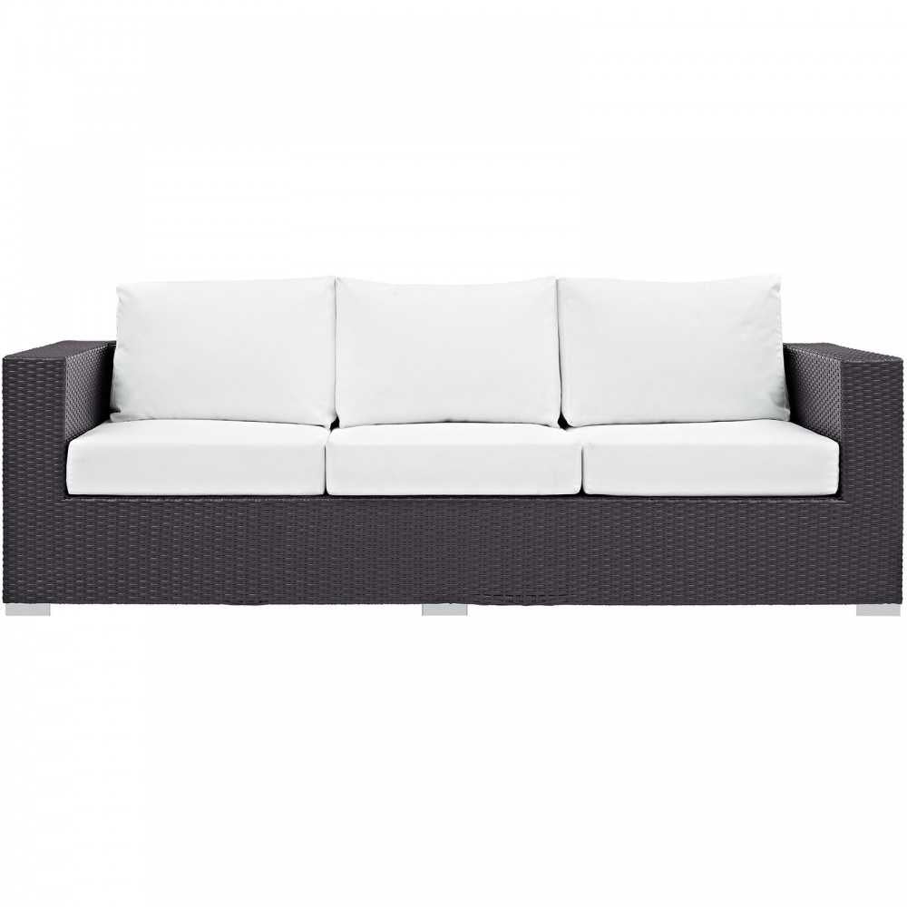 Convene Outdoor Patio Sofa, Espresso White