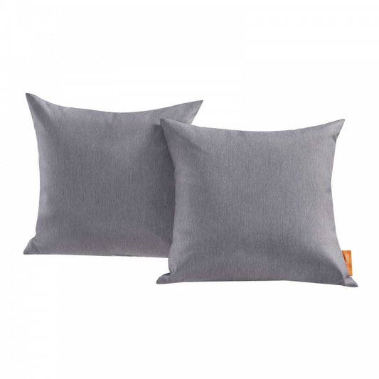 Convene Two Piece Outdoor Patio Pillow Set, Gray