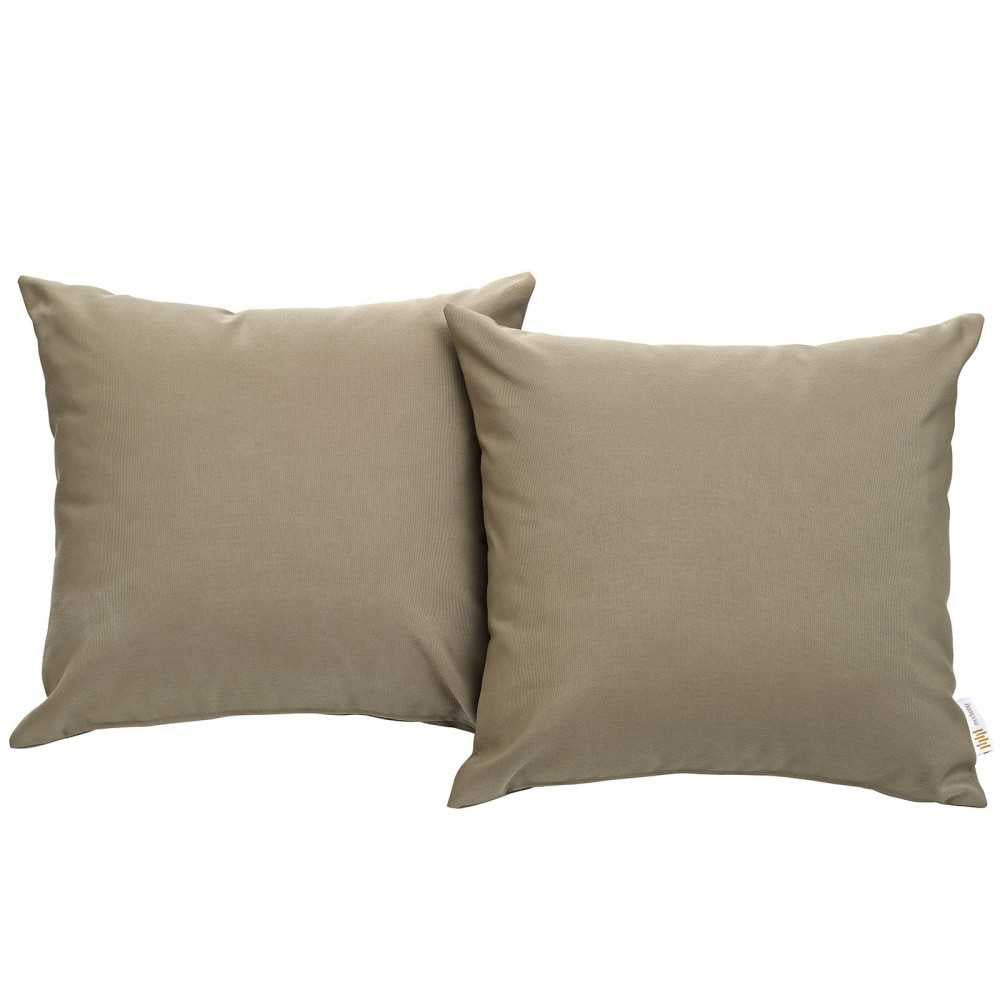 Convene Two Piece Outdoor Patio Pillow Set, Mocha