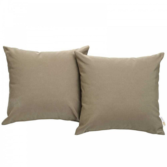 Convene Two Piece Outdoor Patio Pillow Set, Mocha