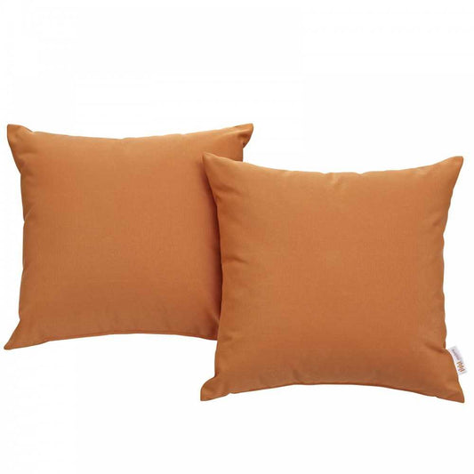 Convene Two Piece Outdoor Patio Pillow Set, Orange