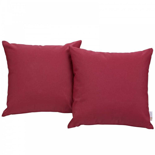 Convene Two Piece Outdoor Patio Pillow Set, Red