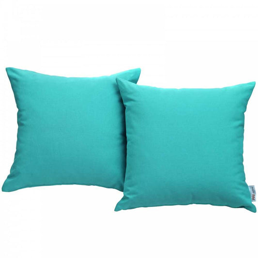 Convene Two Piece Outdoor Patio Pillow Set, Turquoise