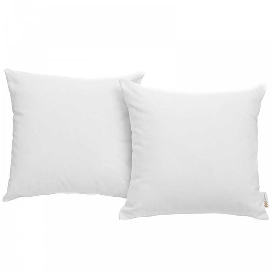 Convene Two Piece Outdoor Patio Pillow Set, White