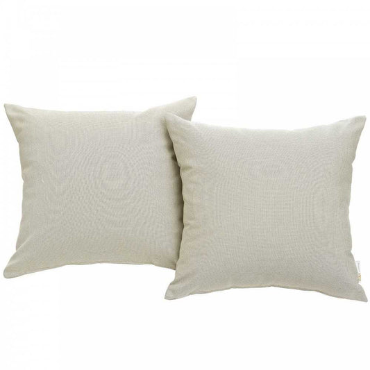 Convene Two Piece Outdoor Patio Pillow Set, Beige