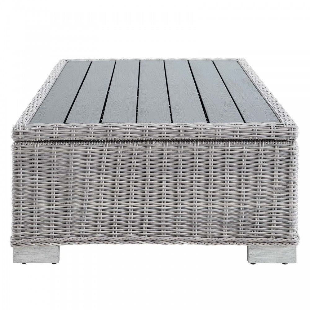 Conway Sunbrella Outdoor Patio Wicker Rattan 4-Piece Furniture Set, Light Gray Gray, EEI-4359-LGR-GRY