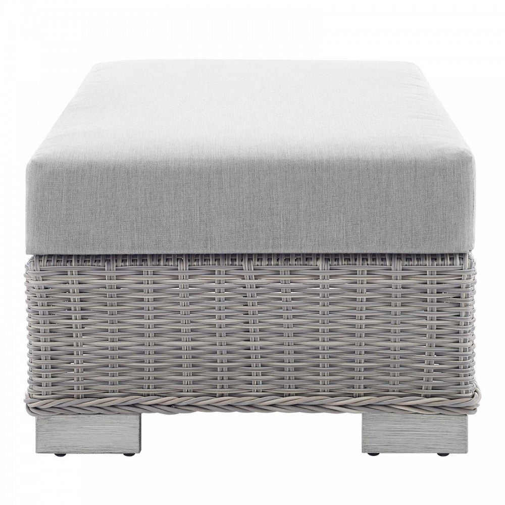 Conway Sunbrella Outdoor Patio Wicker Rattan 5-Piece Furniture Set, Light Gray Gray, EEI-4361-LGR-GRY