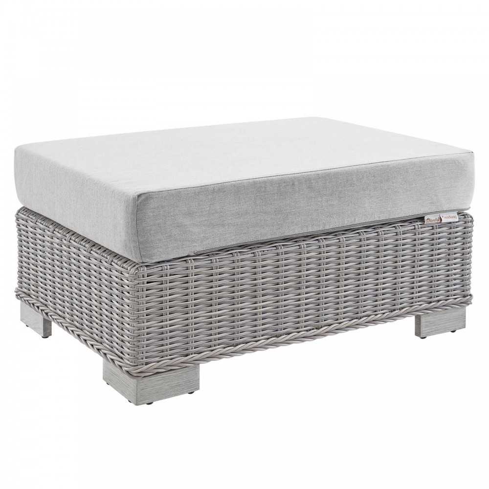Conway Sunbrella Outdoor Patio Wicker Rattan 5-Piece Furniture Set, Light Gray Gray, EEI-4361-LGR-GRY