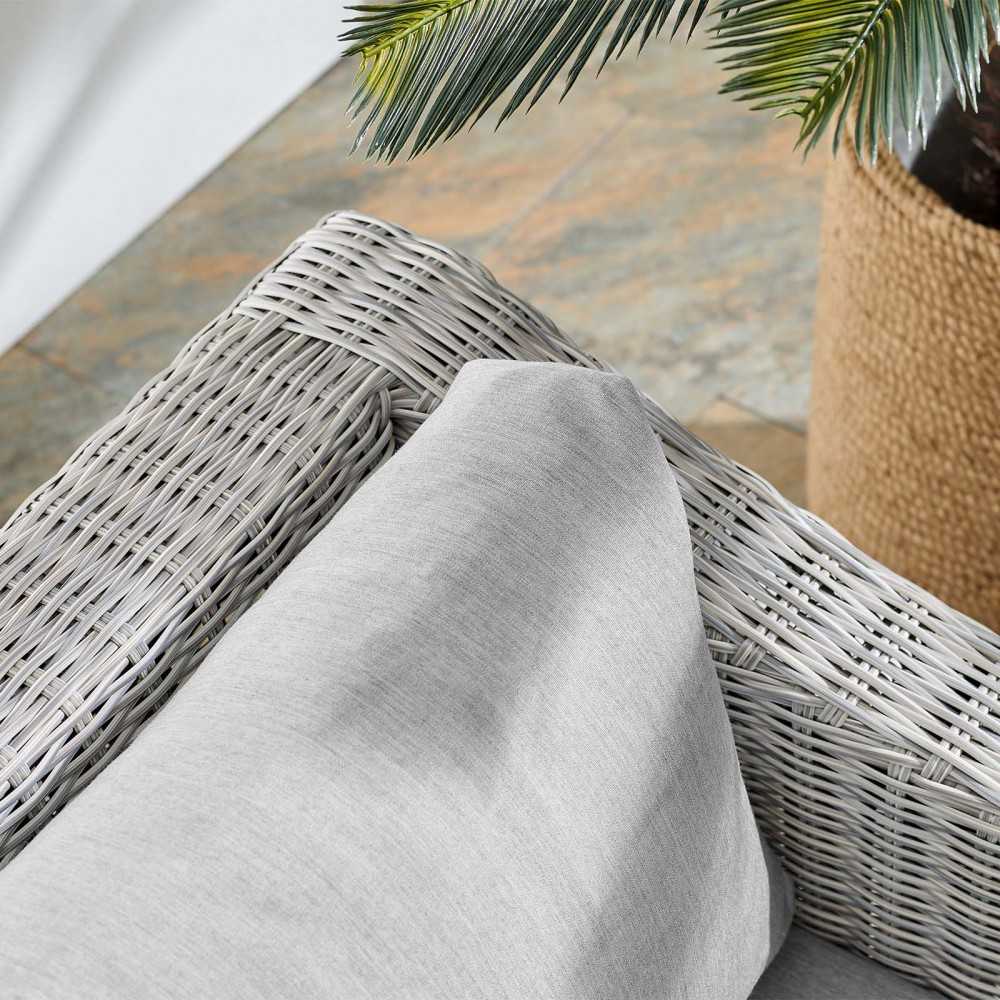 Conway Sunbrella Outdoor Patio Wicker Rattan Armchair, Light Gray Gray