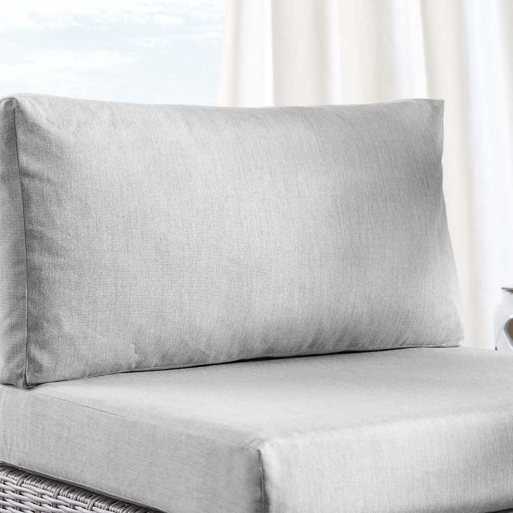 Conway Sunbrella Outdoor Patio Wicker Rattan Armless Chair, Light Gray Gray
