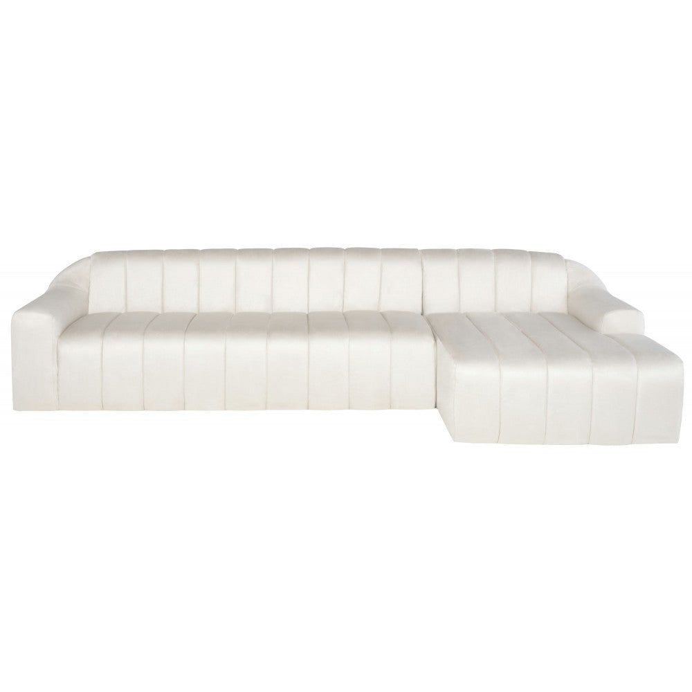 Coraline Champagne Microsuede Fabric Sectional Sofa, HGSN419