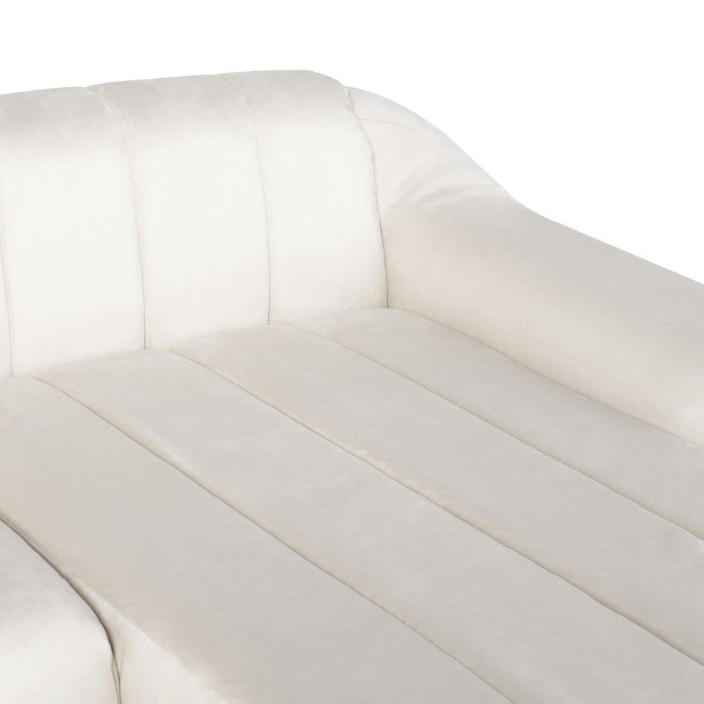 Coraline Champagne Microsuede Fabric Sectional Sofa, HGSN419