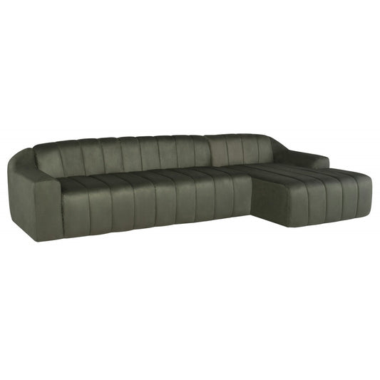 Coraline Sage Microsuede Fabric Sectional Sofa, HGSN423