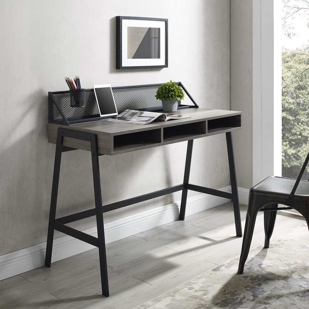 Corbin 42" Mesh Back Writing Desk - Slate Gray