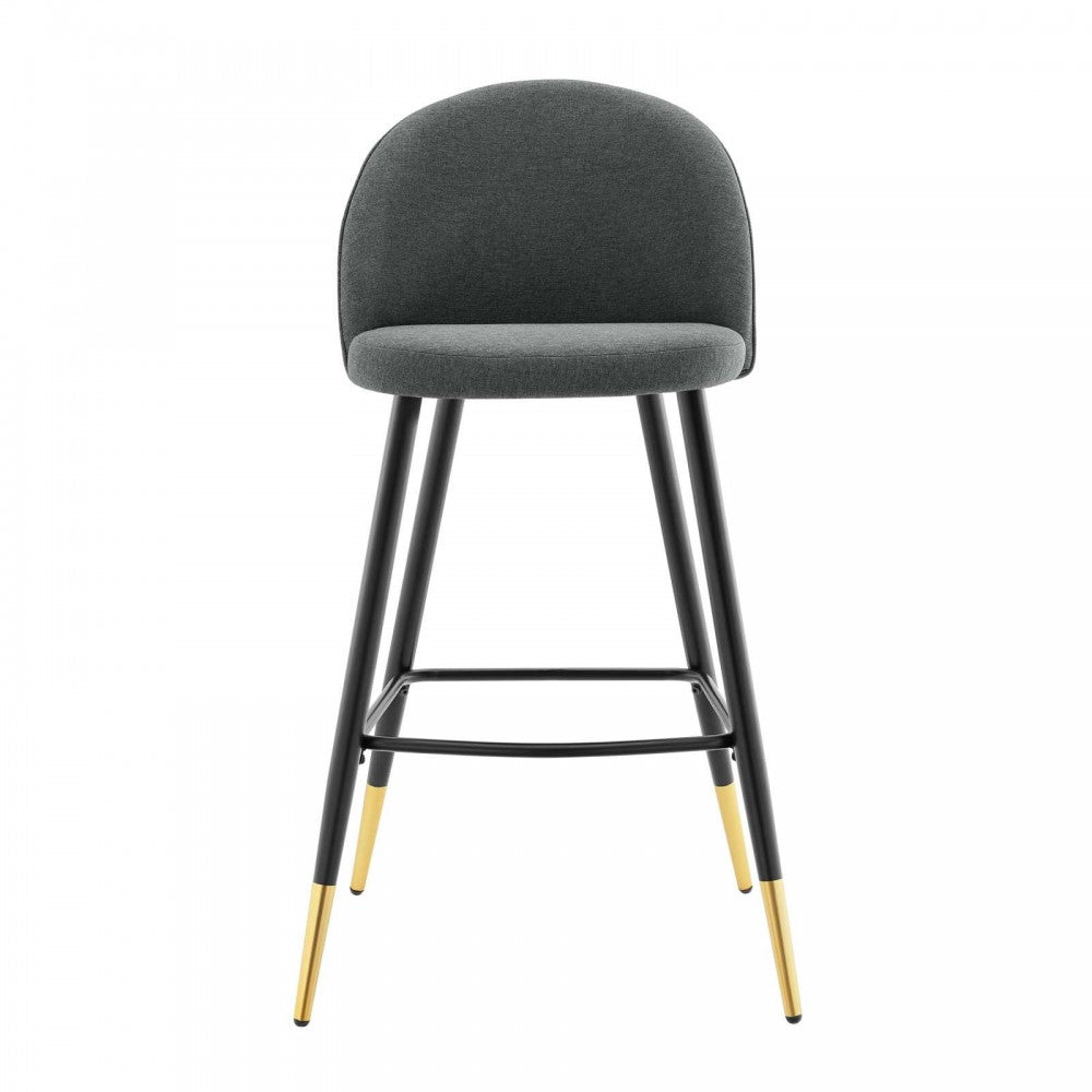 Cordial Fabric Bar Stools - Set of 2, Gray