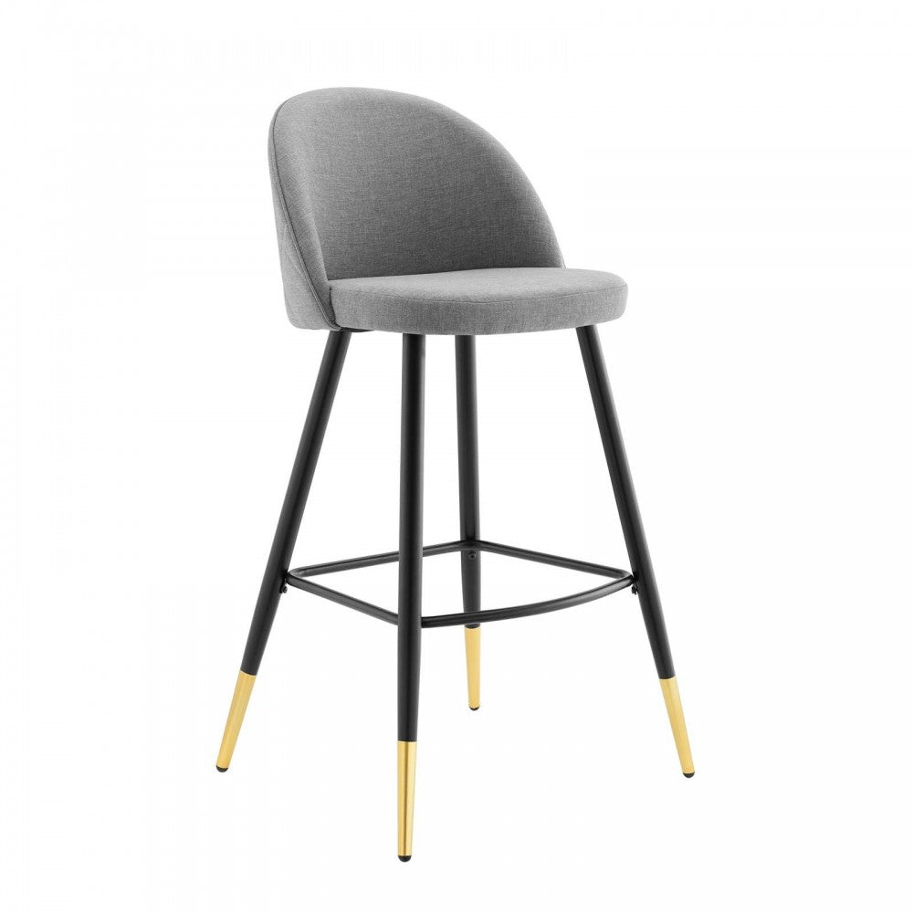 Cordial Fabric Bar Stools - Set of 2, Light Gray