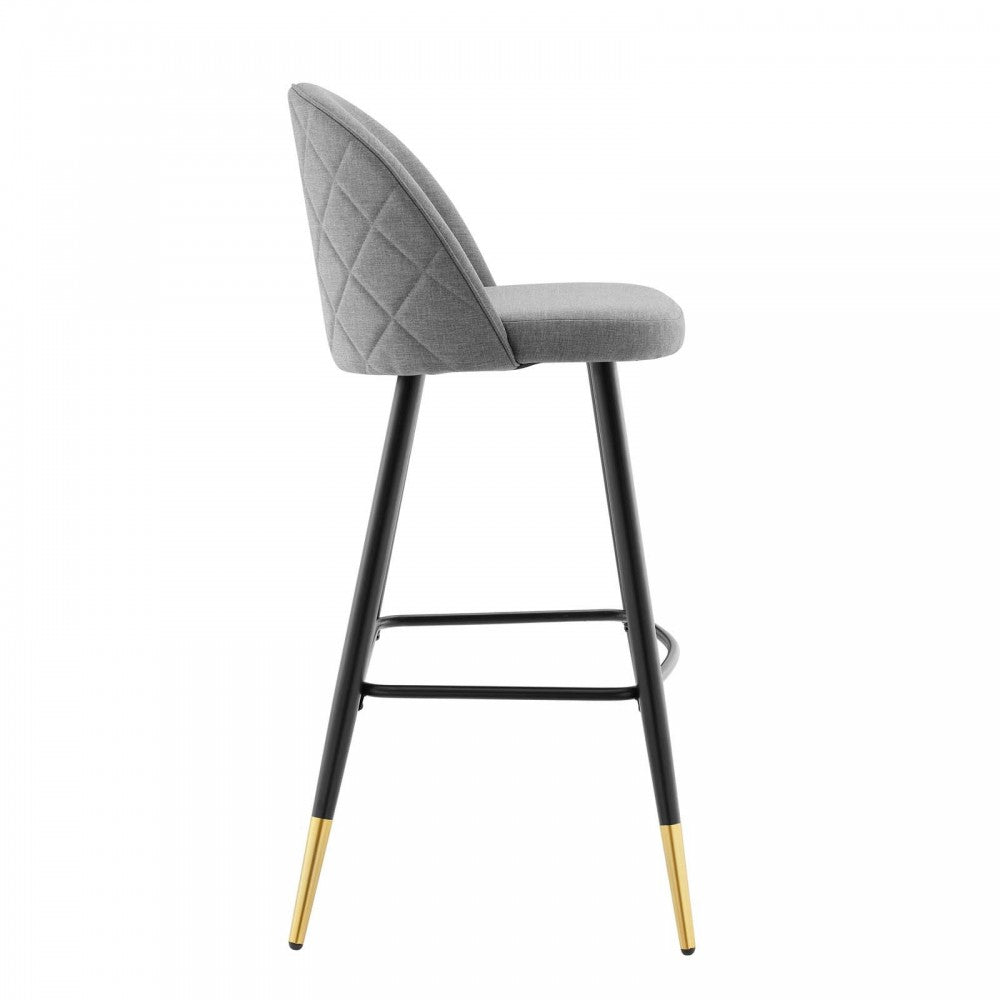 Cordial Fabric Bar Stools - Set of 2, Light Gray