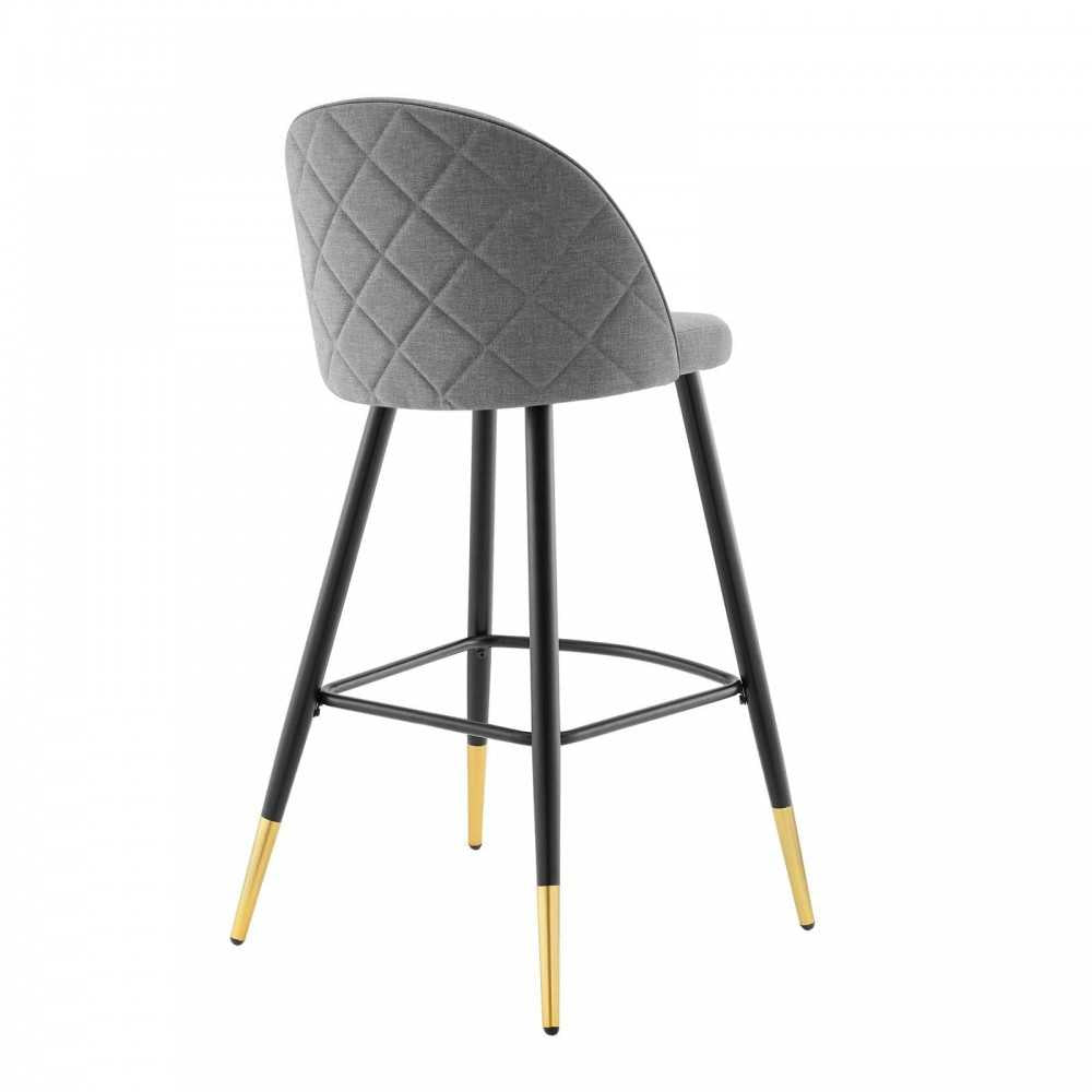 Cordial Fabric Bar Stools - Set of 2, Light Gray