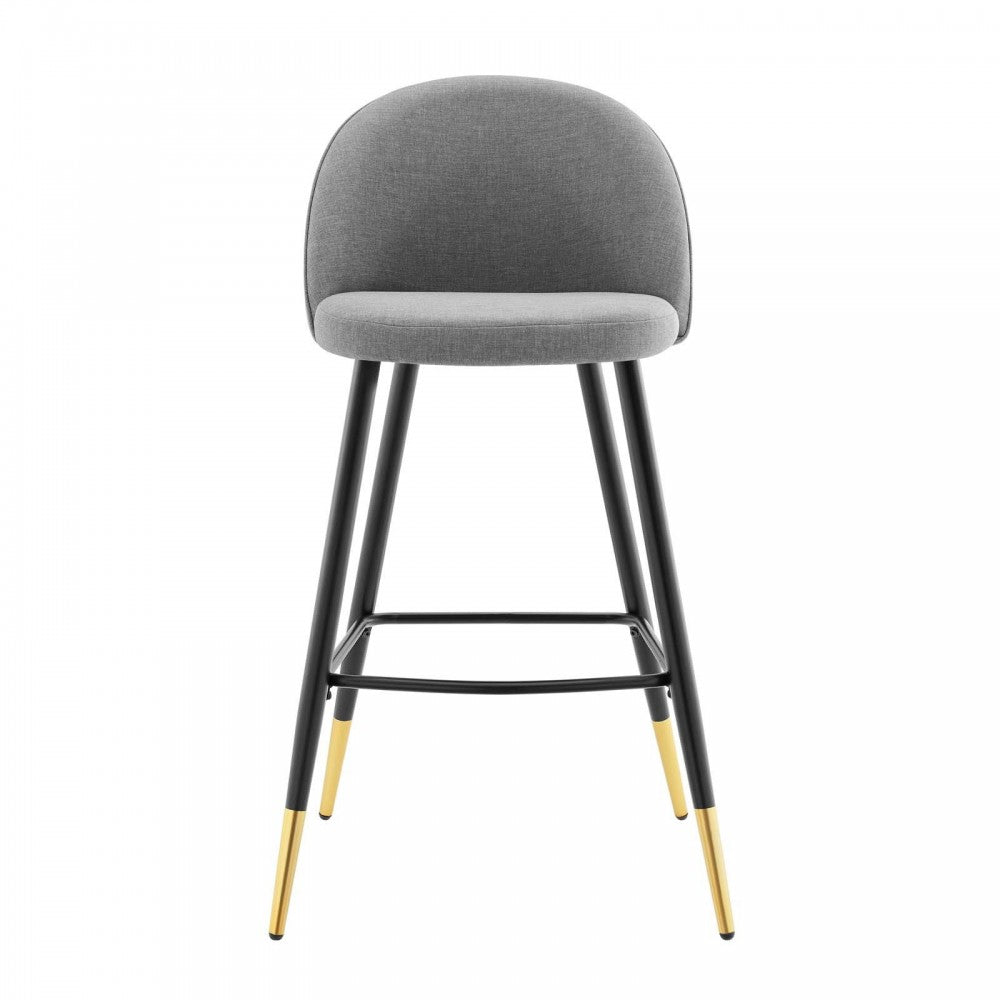 Cordial Fabric Bar Stools - Set of 2, Light Gray