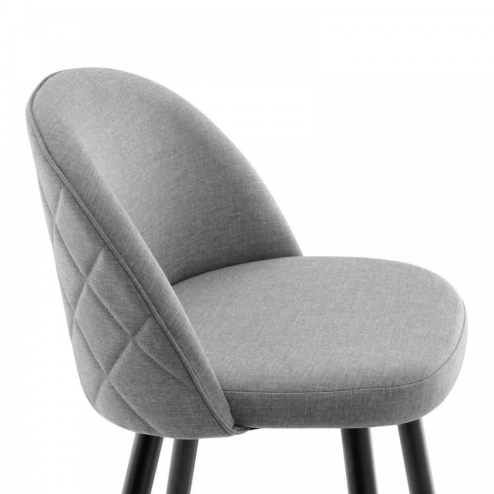 Cordial Fabric Bar Stools - Set of 2, Light Gray