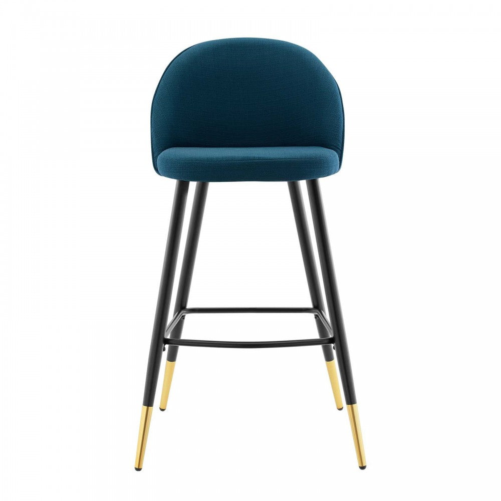 Cordial Fabric Bar Stools - Set of 2, Azure