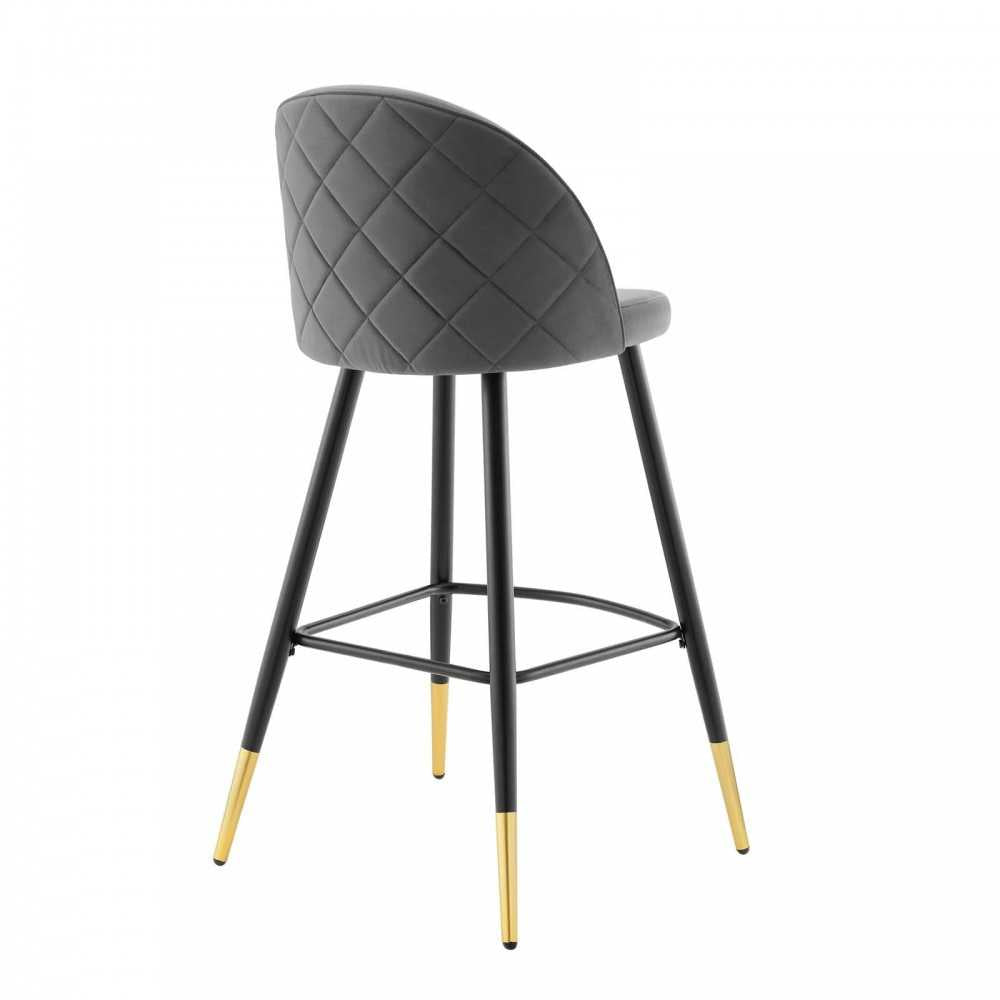 Cordial Performance Velvet Bar Stools - Set of 2, Gray