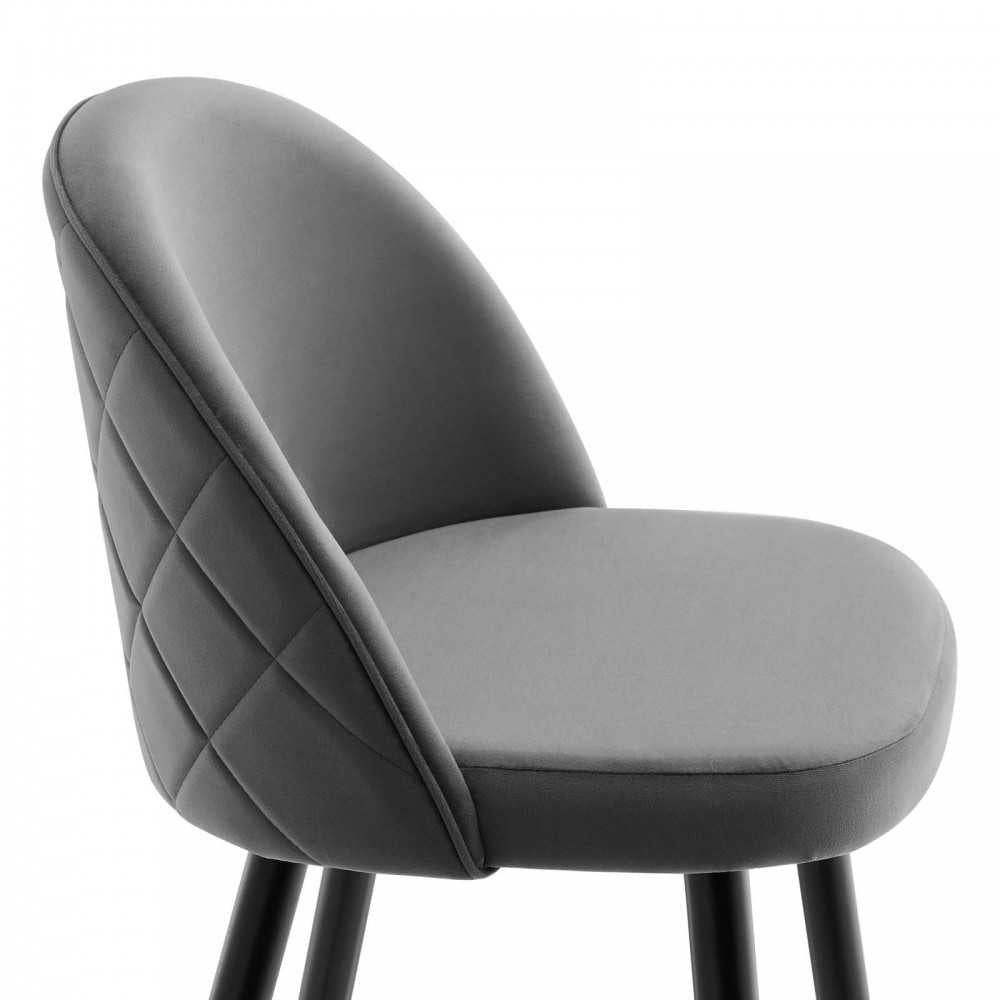 Cordial Performance Velvet Bar Stools - Set of 2, Gray