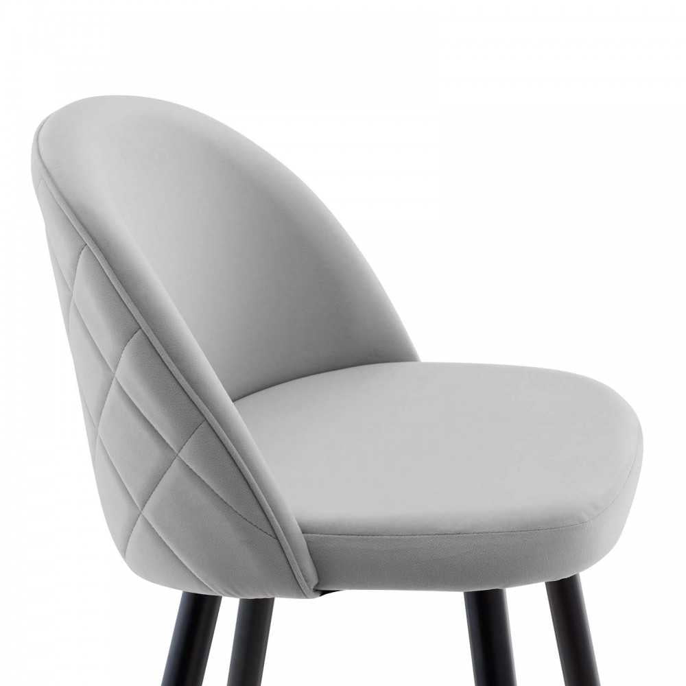Cordial Performance Velvet Bar Stools - Set of 2, Light Gray