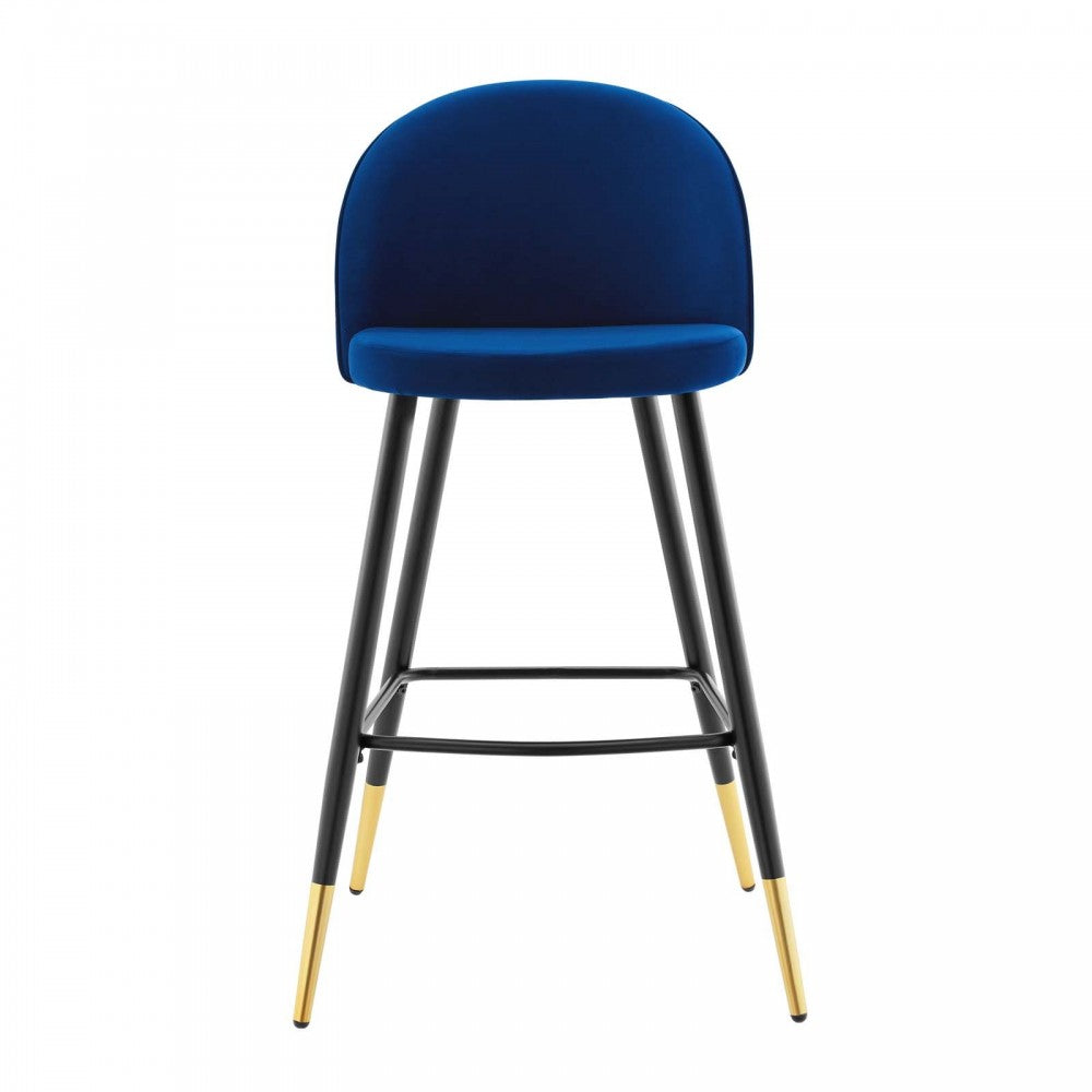 Cordial Performance Velvet Bar Stools - Set of 2, Navy