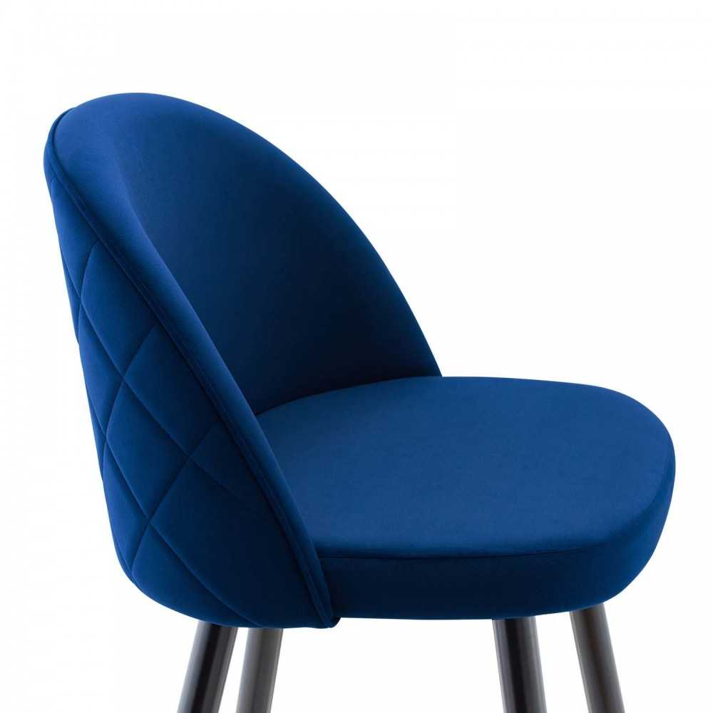 Cordial Performance Velvet Bar Stools - Set of 2, Navy
