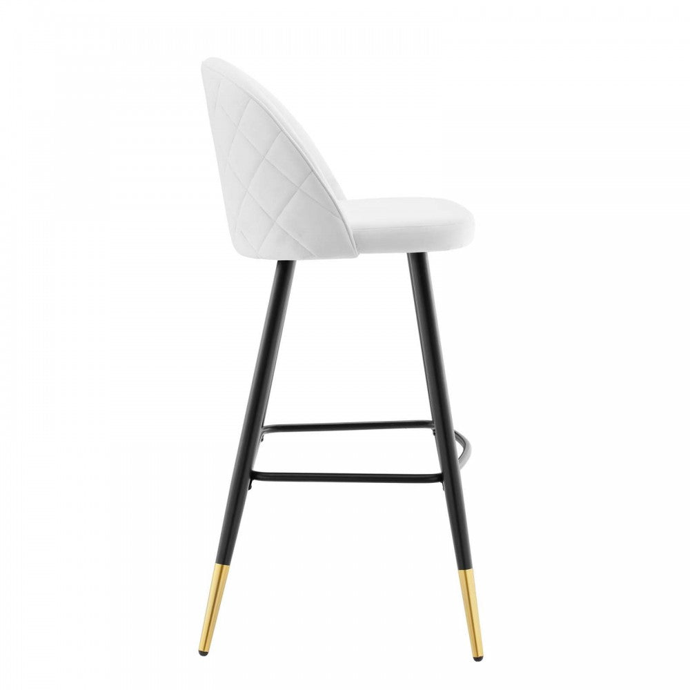 Cordial Performance Velvet Bar Stools - Set of 2, White