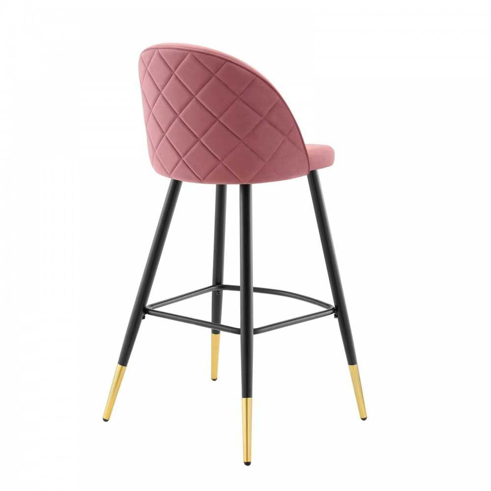 Cordial Performance Velvet Bar Stools - Set of 2, Dusty Rose