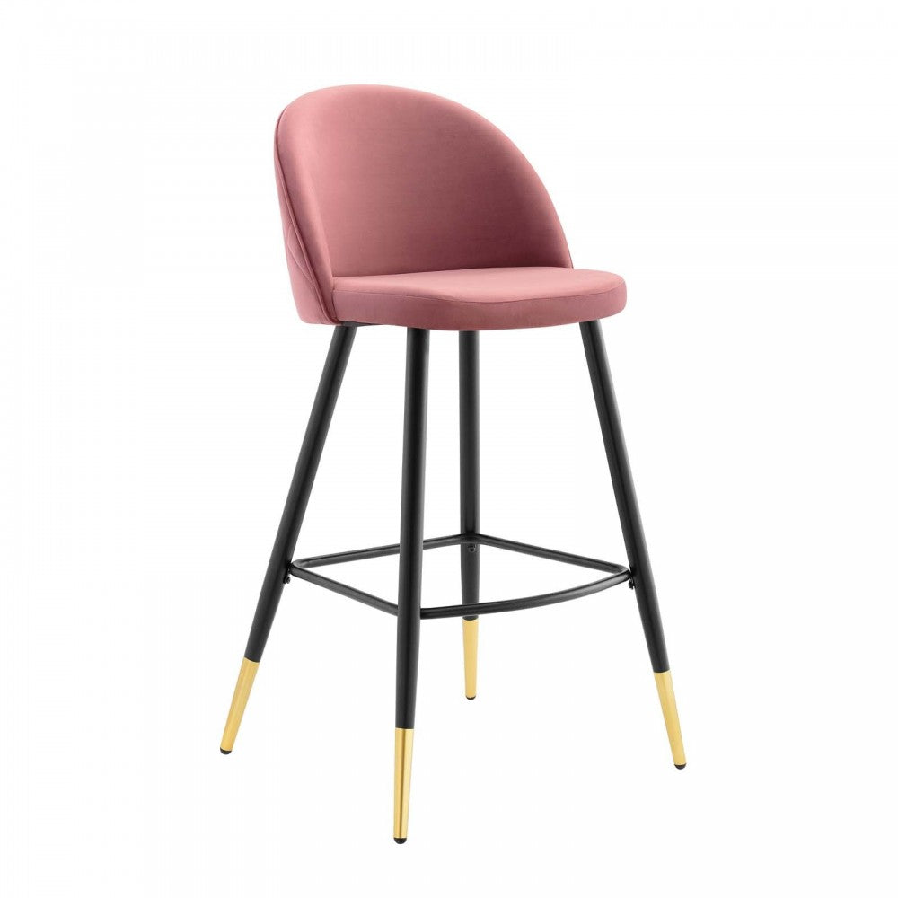 Cordial Performance Velvet Bar Stools - Set of 2, Dusty Rose