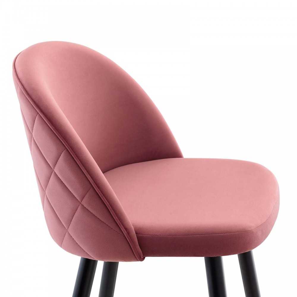 Cordial Performance Velvet Bar Stools - Set of 2, Dusty Rose
