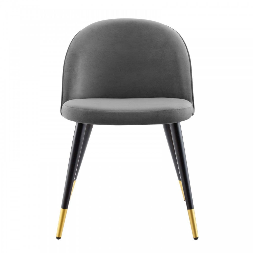 Cordial Performance Velvet Dining Chairs - Set of 2, Gray