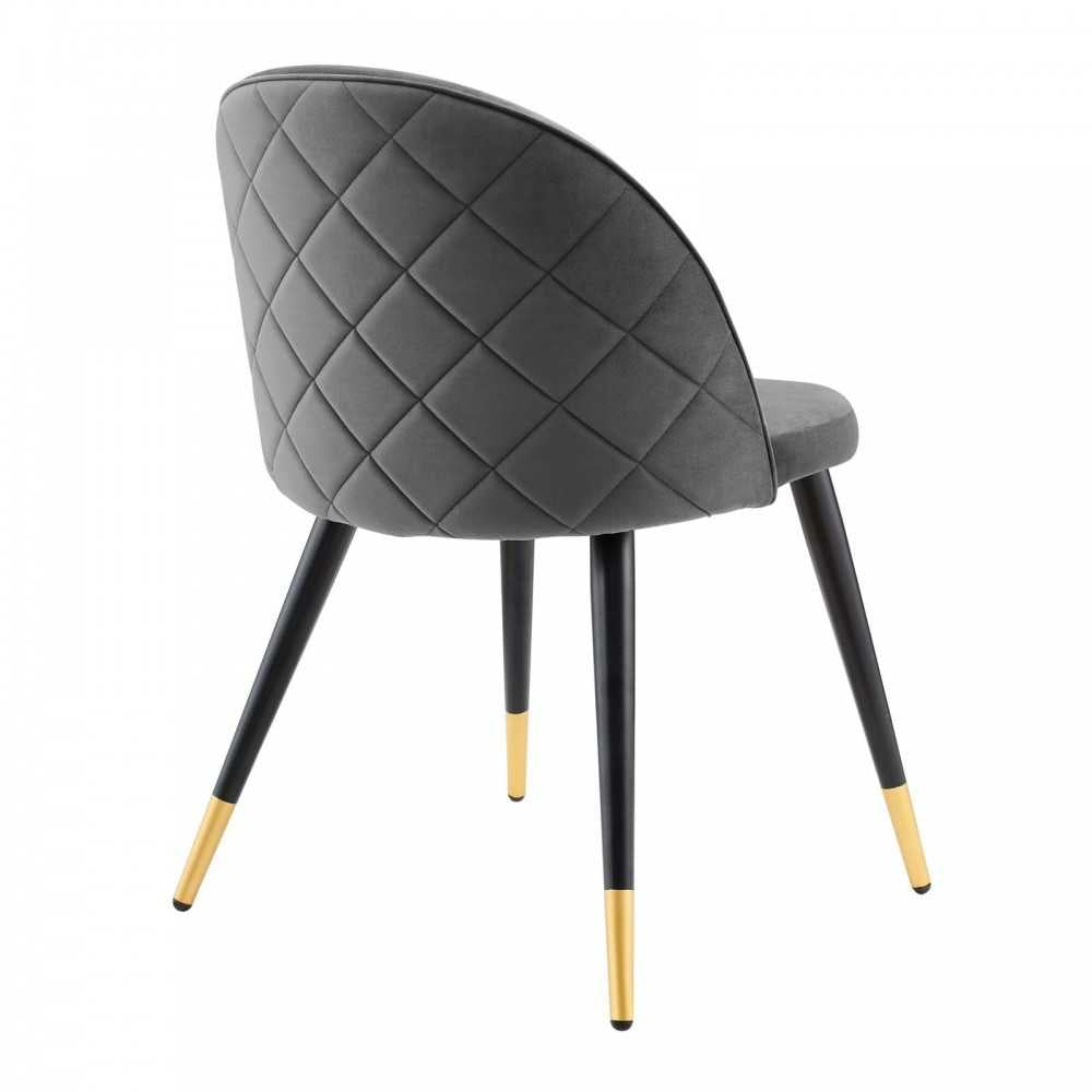 Cordial Performance Velvet Dining Chairs - Set of 2, Gray