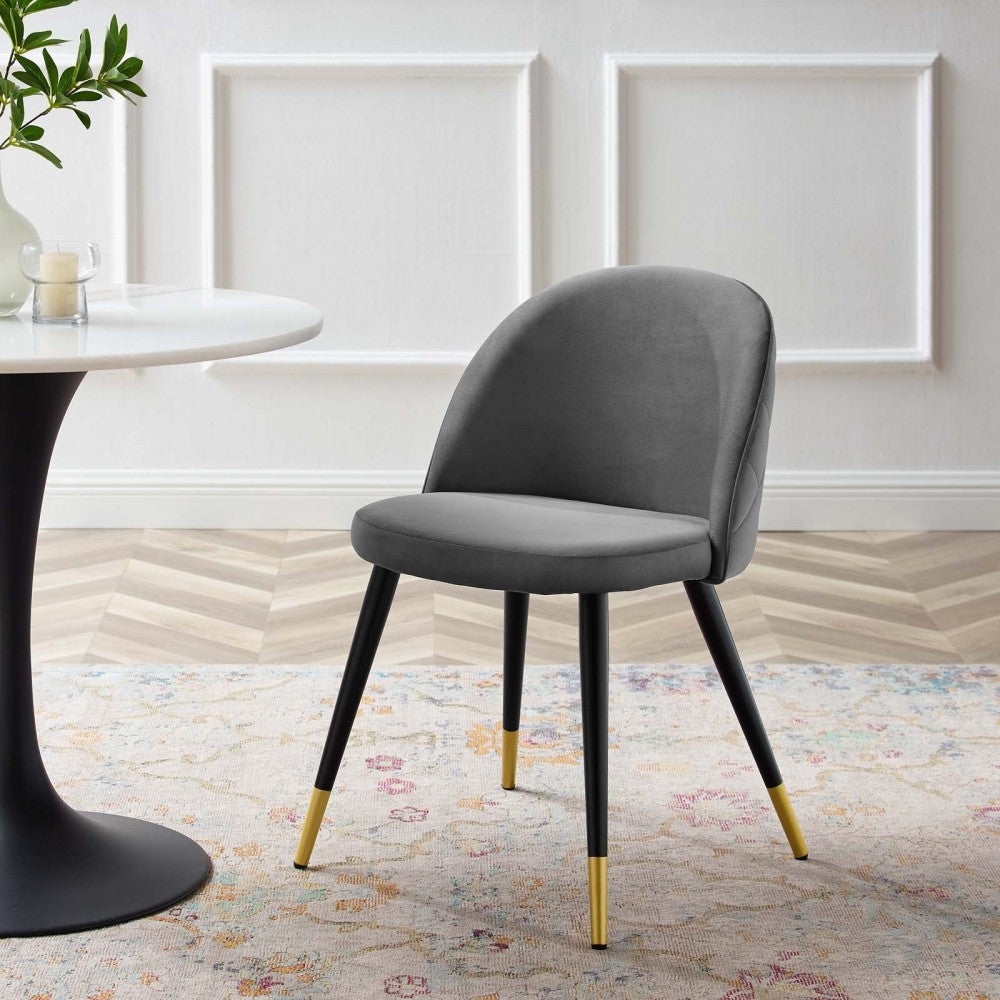 Cordial Performance Velvet Dining Chairs - Set of 2, Gray