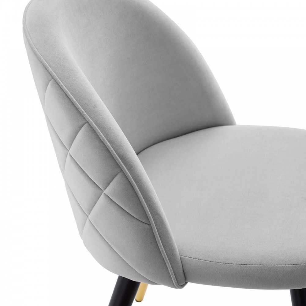 Cordial Performance Velvet Dining Chairs - Set of 2, Light Gray