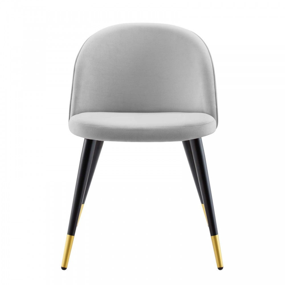Cordial Performance Velvet Dining Chairs - Set of 2, Light Gray