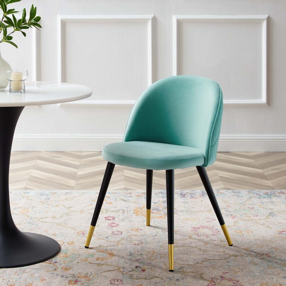 Cordial Performance Velvet Dining Chairs - Set of 2, Mint